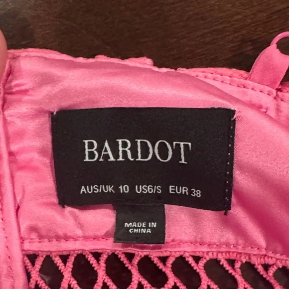 Bardot Hot Pink Lace Midi Dress - Picture 2 of 2